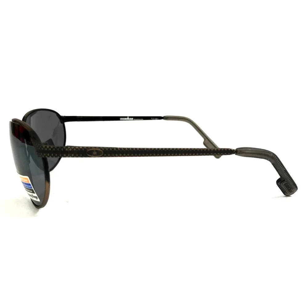 Foster Grant Sunglasses IRONMAN TL5-881 Gunmetal Gold Oval Frames w/ Gray Lenses